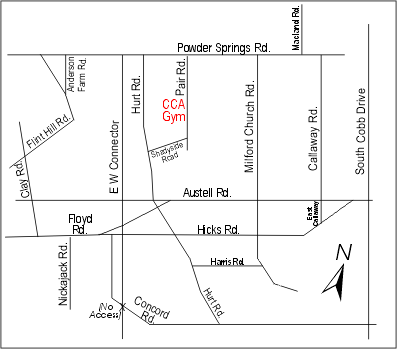 Map to CCA Gym